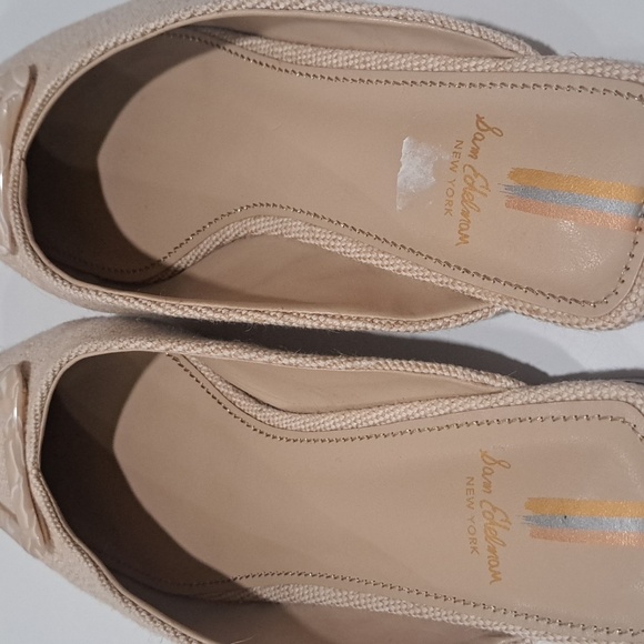 Sam Edelman Beige Textured Mules with Square Buckle - Picture 4 of 4